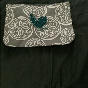 Chic Gray Clutch with Teal Heart